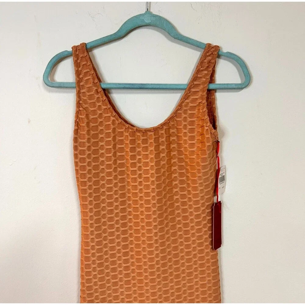 Roma Concept Jumpsuit Womens Large Nude Geometric Textured Scoop Neck Yoga NWT - Picture 4 of 13